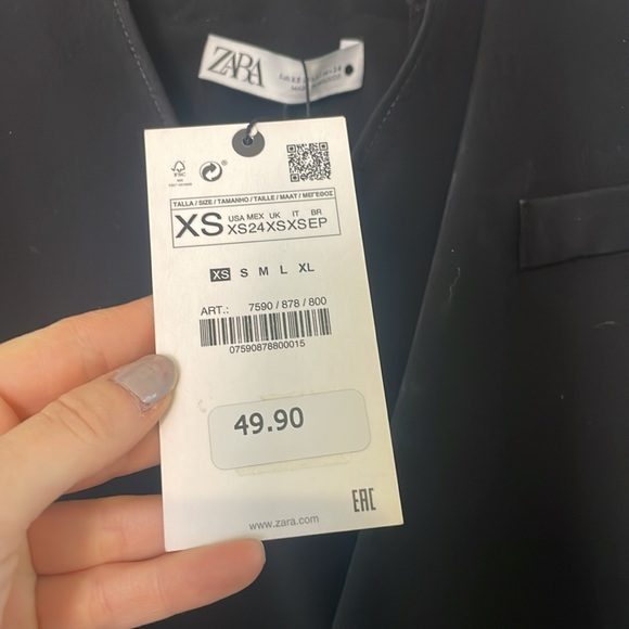 Zara black tie top, tags attached - Picture 2 of 4
